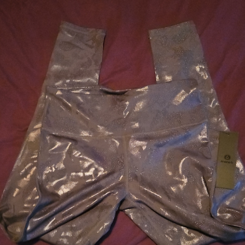Mono B Shimmering Silver Leggings